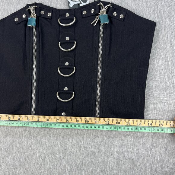 Lip Service Corset Top Womens XL Black Zipper D-Ring Bondage Fetish Bustier NEW - Picture 10 of 10